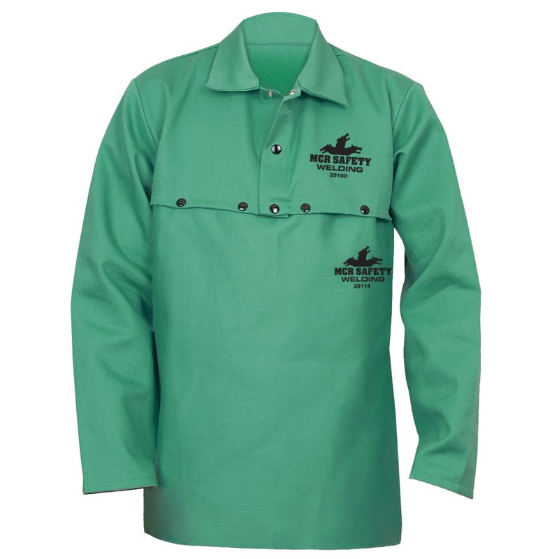 MCR Safety Garments F/R Green Cotton Welding Bib 14" Long (39114)