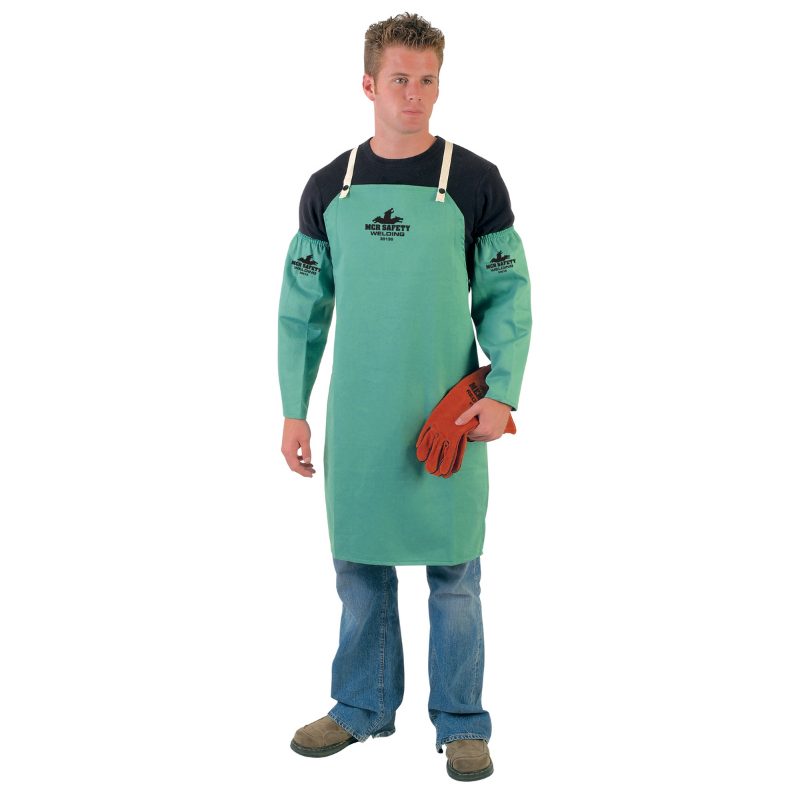 MCR Safety Garments F/R GREEN COTTON WELDNG BIB APRON 24X36 (39136)