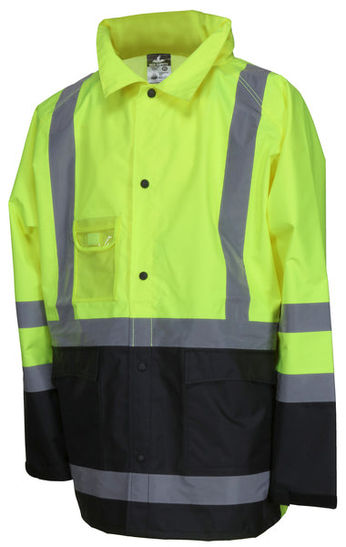 MCR Safety Garments Poly/PU, ANSI Class 3, Lime, Shaded X6 (508SJX6)