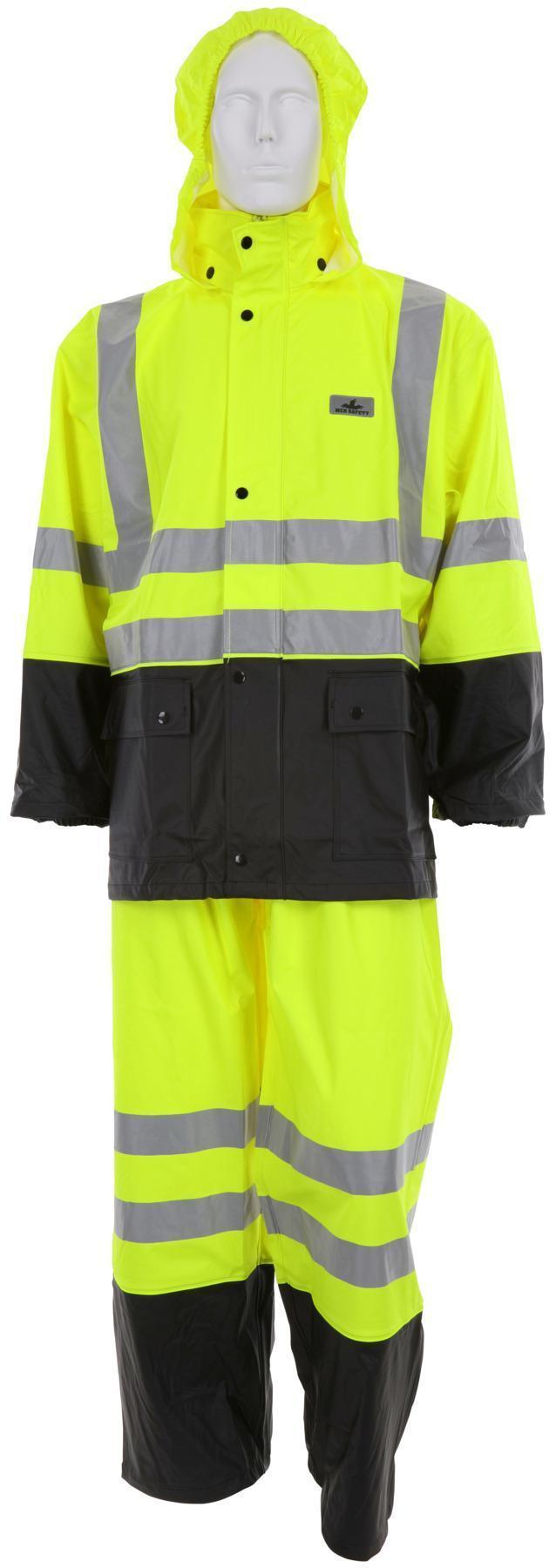 MCR Safety Garments .40mm Pu/ Poly, 3 Pc Suit,2 tone XL (5182SXL)