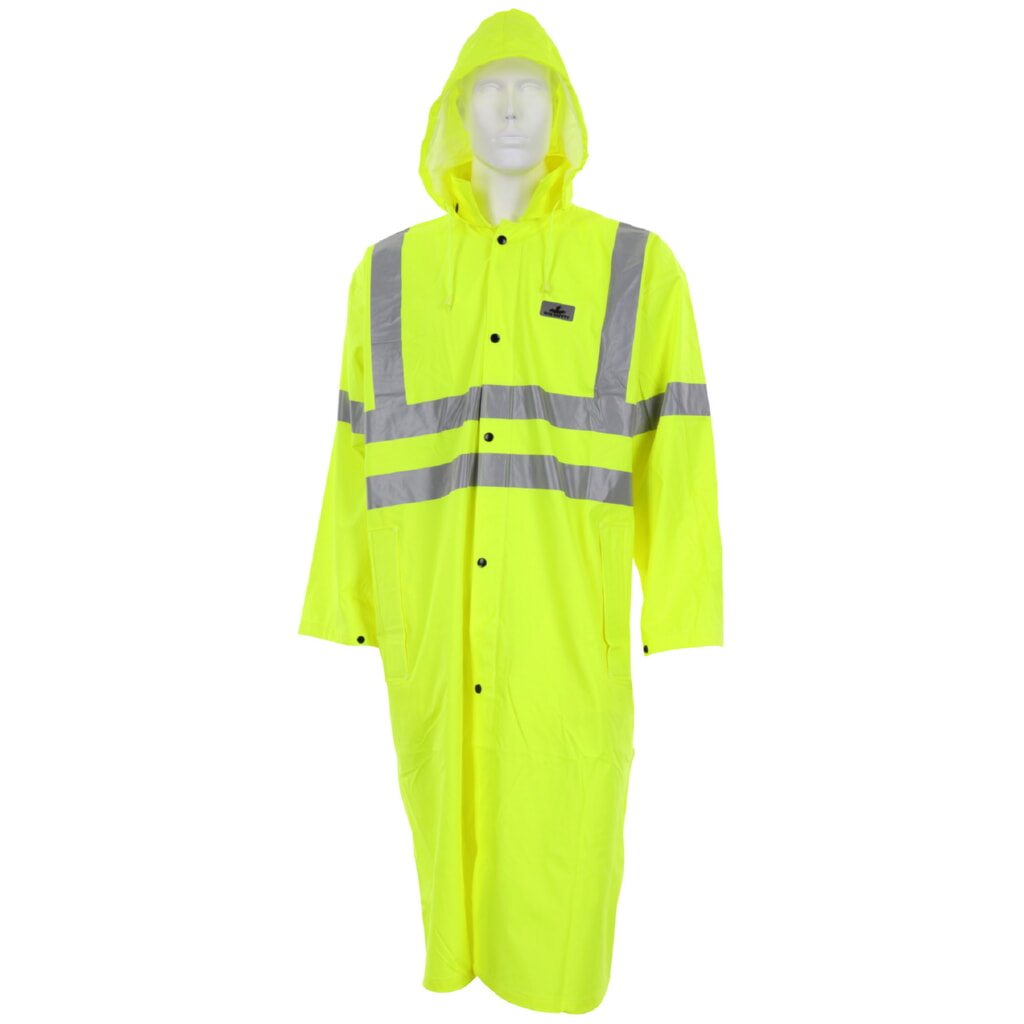 MCR Safety Garments .40mm Stretch Pu/Cotton Poly, 49" Coat M (518CM)