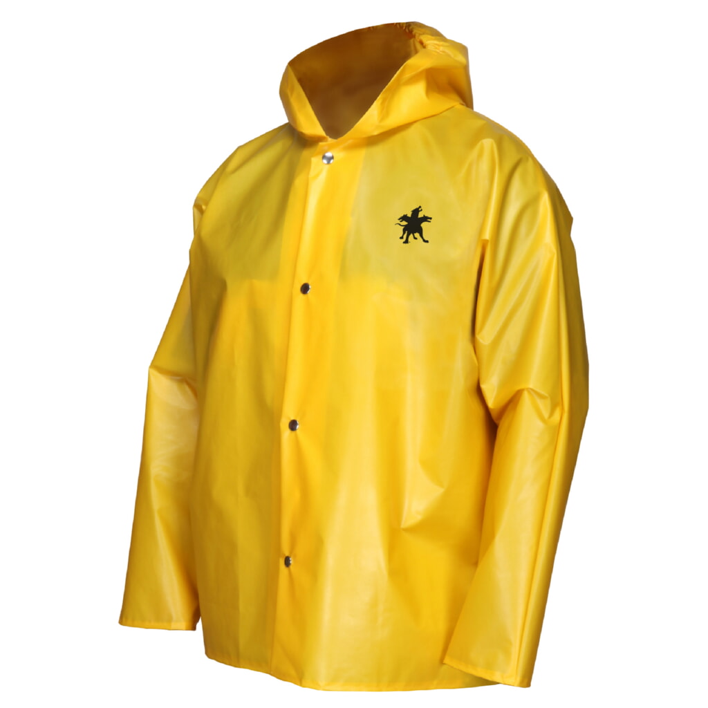 MCR Safety Garments .25mm,TPU/Nylon, Jckt w/Att Hood, Yellow (560JHS)