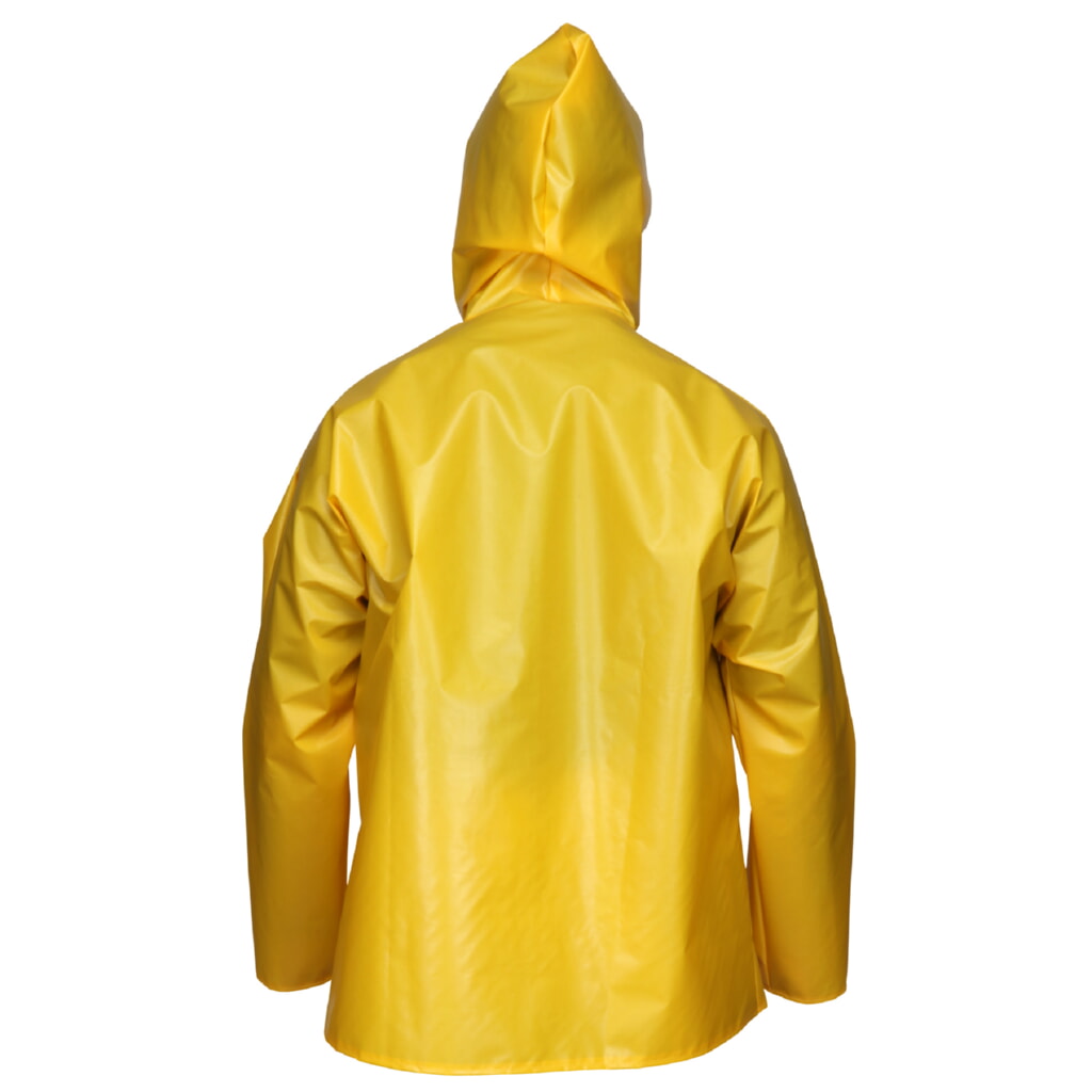 MCR Safety Garments .25mm,TPU/Nylon, Jckt w/Att Hood, Yellow (560JHX3)