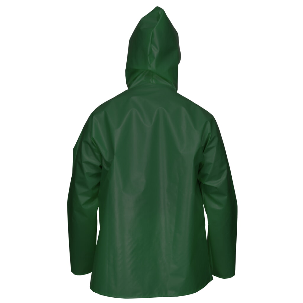 MCR Safety Garments .25mm,TPU/Nylon, Jckt w/Att Hood, Green (568JHX4)
