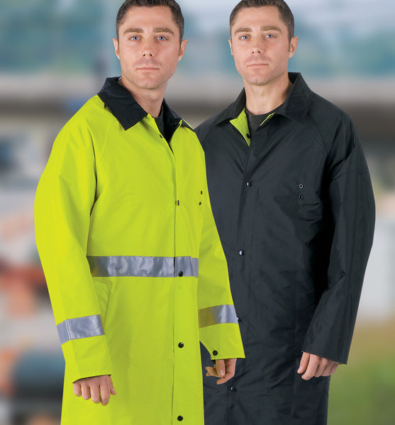 MCR Safety Garments .48mm Lm/ Black Rev Coat, 2" Slv Stripe (7368CRL)