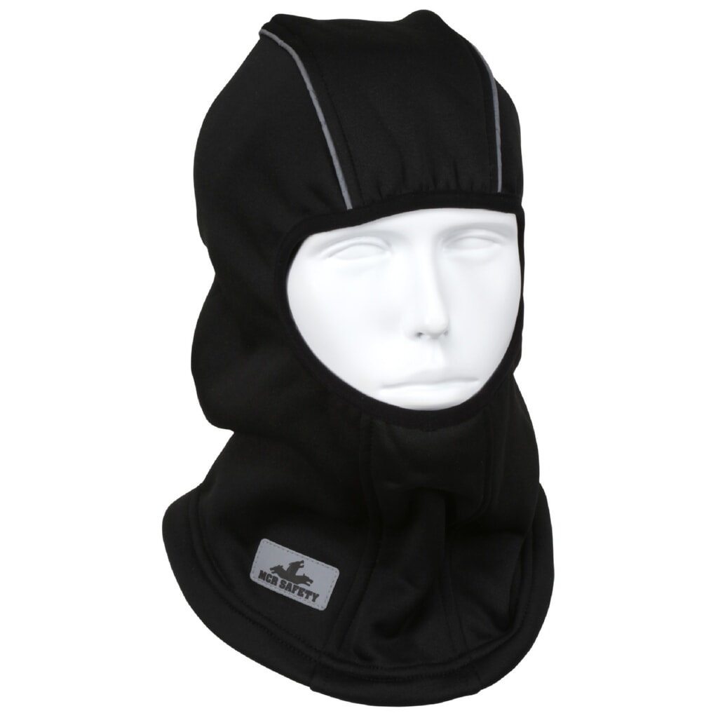 MCR Safety Garments Black Balaclava, Poly Flce, Enhanced Vis (BLCVB)