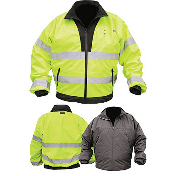 MCR Safety Garments Bomber Jacket W/ Lime Silver Stripes (BMRCL3LX2)