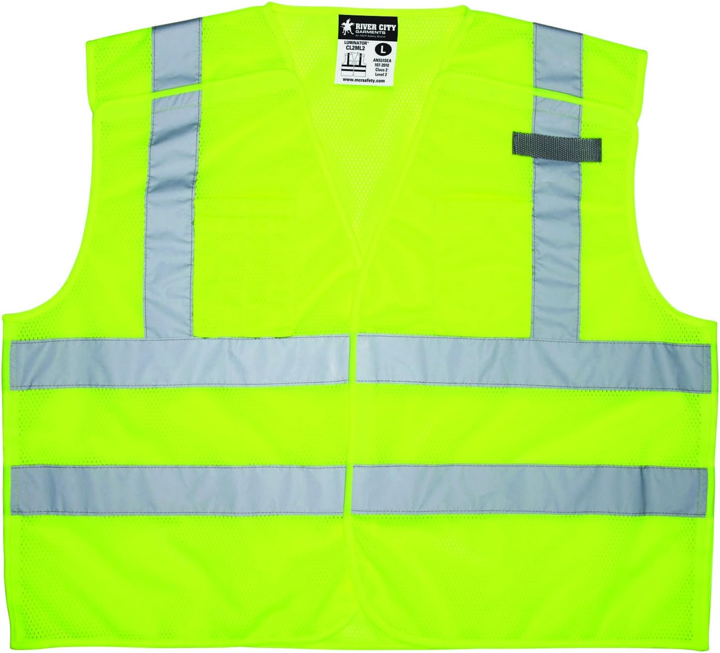 MCR Safety Garments Class 2, Tear-Away, 2 Horiz- Stripes M (CL2ML2M)