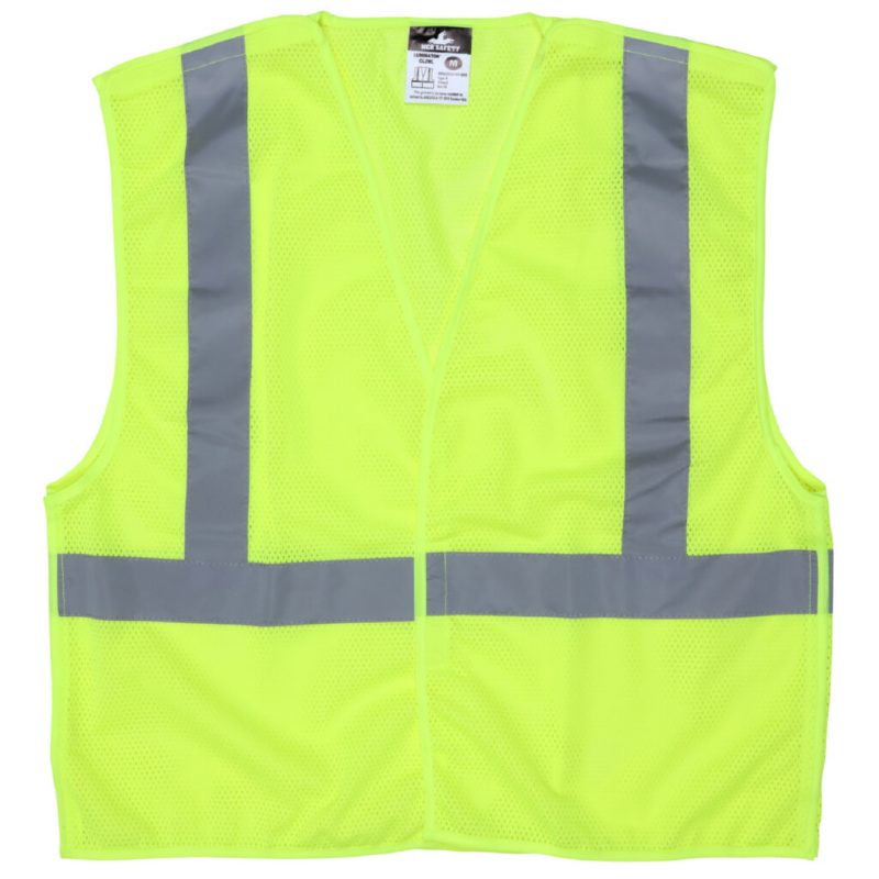 MCR Safety Garments Class 2, Lime Poly Vest, LF (CL2MLPFRX4)