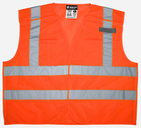 MCR Safety Garments Class 2, Tear-Away, 2 Horiz- Stripes X2 (CL2MO2X2)