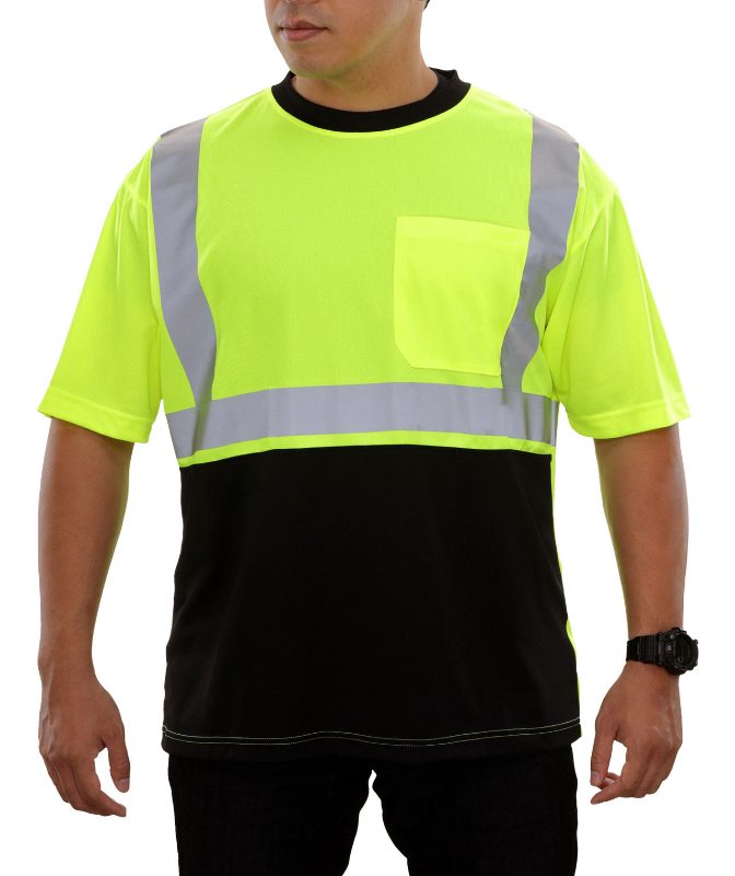 MCR Safety Garments SS Tshirt,CL2,Birdseye,Lime Shaded X2 (FFSTC2SLX2)