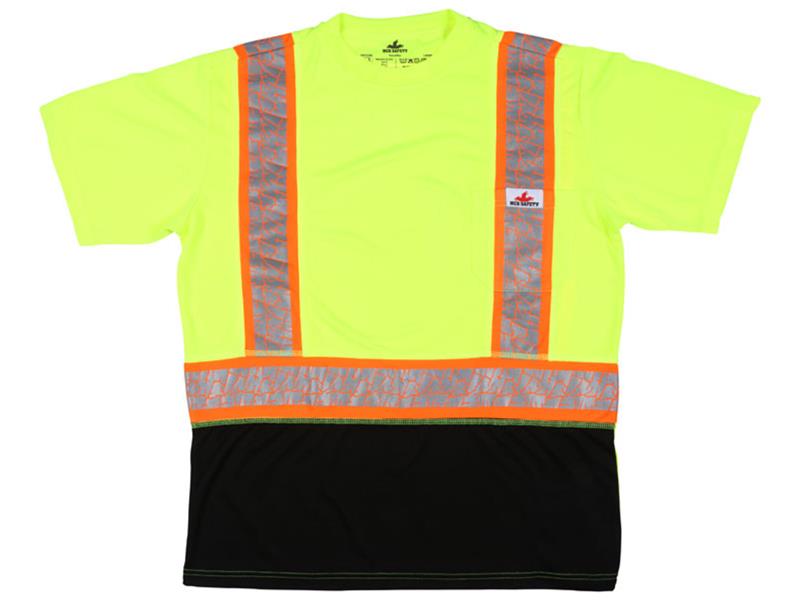 MCR Safety Garments SS Tshirt,CL2,Birdseye,Lime Shaded X5 (FFSTC2SLX5)