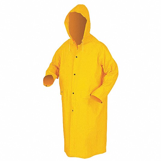 MCR Safety Garments CLASSIC.35mm,PVC/Poly,49 Coat,LF, YELLO (FR200CXL)