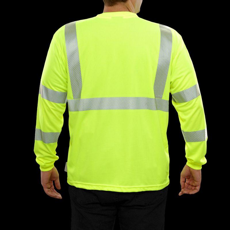 MCR Safety Garments LS Tshirt,CL3,Birdseye,Lime S (LSTSCL3MLS)
