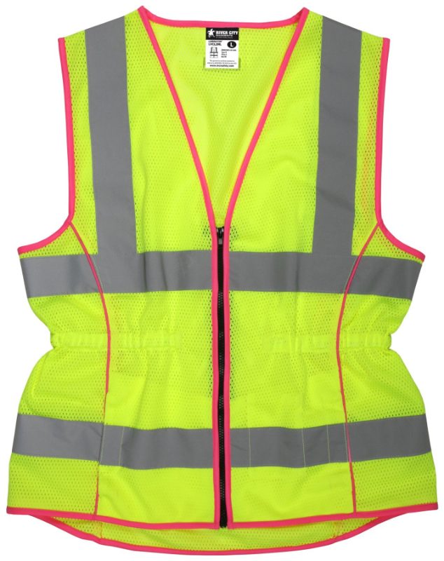 MCR Safety Garments Ladies,CL 2 Vest,Mesh,Lime L (LVCL2MLL)