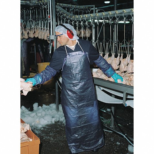 MCR Safety Garments 8 mil, Blue, Vinyl Apron, Sewn Edge, 35 (O73S4)