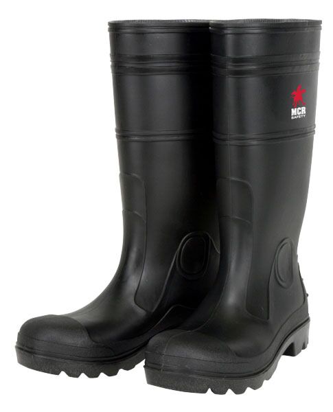 MCR Safety Garments 14" PVC Knee Boot,Mens,Plain toe,Blk (PBP12012)
