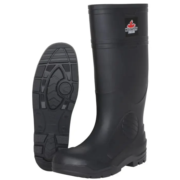 MCR Safety Garments 14" PVC Knee Boot,Mens,Steel Toe,Blk (PBS12012)