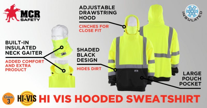 MCR Safety Garments Sweatshirt,Shaded,Class3,Lime,Pullover X (SSCL3LPX2)