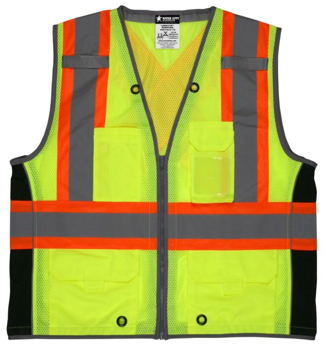 MCR Safety Garments CSA, Surveyor, Lime,Silv/Orange X3 (SURVCS2LX3)