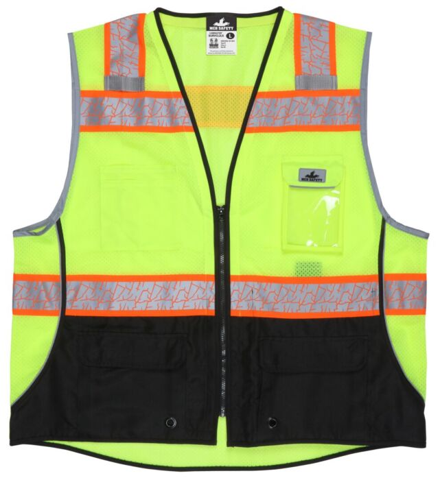 MCR Safety Garments CSA, Surveyor, Lime,Silv/Orange XL (SURVCS2LXL)