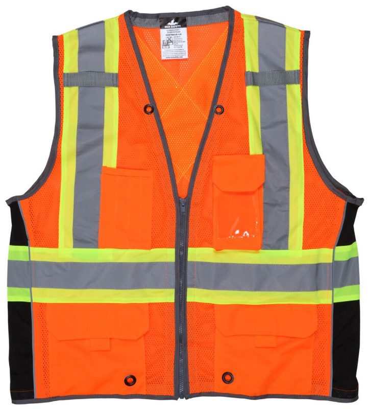 MCR Safety Garments CSA,Survey Pocket, Orange Silv/Lime X2 (SURVCS2POX2)
