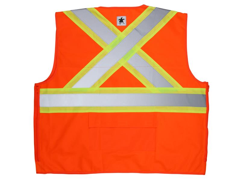 MCR Safety Garments CSA,Survey Pocket, Orange Silv/Lime XL (SURVCS2POXL)