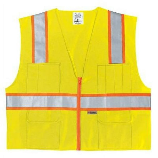 MCR Safety Garments Class 2, Poly Safety Vest, 3 Orange/Silv (SURVLX3)