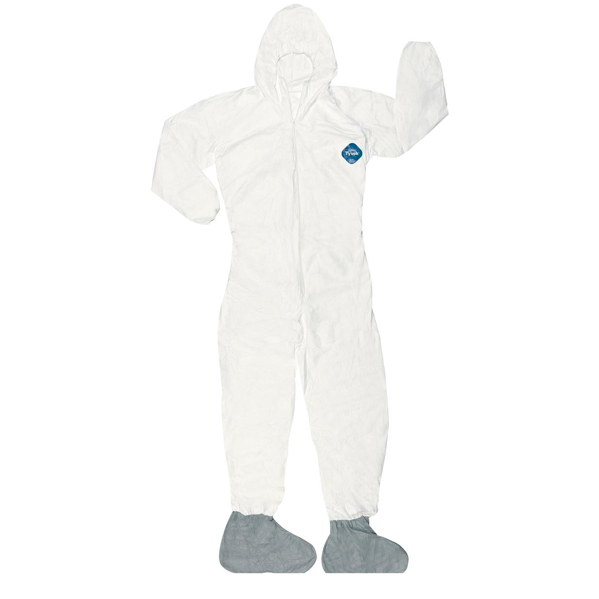 MCR Safety Garments Tyvek Coverall W/ Hood/ Skid-Resist Boot (TY122SL)