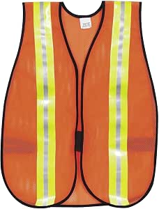 MCR Safety Garments Poly, Mesh Safety Vest, 2 Lime/Silver St (V201R)
