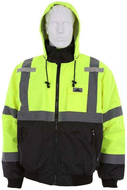 MCR Safety Garments Bomber Jacket Quilted Clss 3 Blk. Bttm S (VBBQCL3LS)