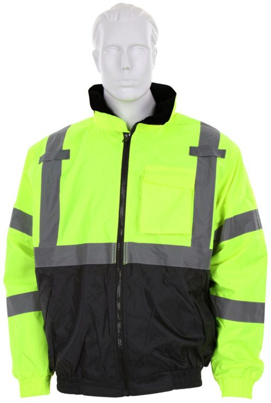 MCR Safety Garments Bomber Jacket Quilted Clss 3 Blk. Bttm X (VBBQCL3LXL)