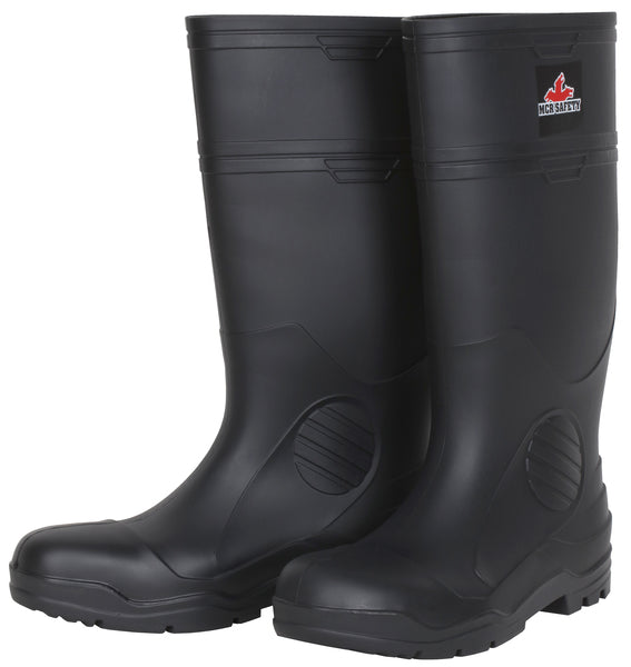 MCR Safety Garments 16" PVC Econ Boot,Mens,Plain toe,Blk 12 (VBP12012)