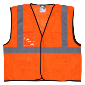 MCR Safety Garments CLASS 2, MESH,ECONOMY VEST, ORANGE (VCL2MOM)