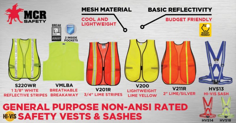 MCR Safety Garments Lime Green, Mesh, Breakaway X3 (VMLBAX3)