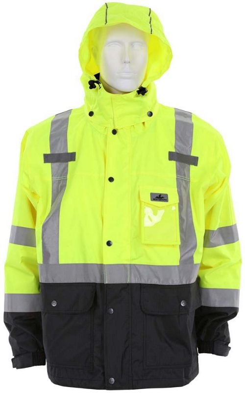 MCR Safety Garments Vortex, 3-in-1 Jacket, Lime, Class 3 X4 (VT238JHX4)