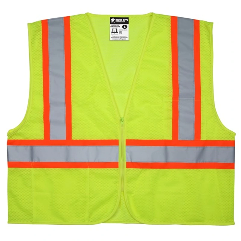 MCR Safety Garments CSA Poly, Lime Vest 4 1/2 Orange/Sil X2 (VWCCS2LX2)