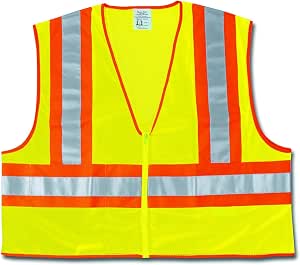 MCR Safety Garments Poly, Mesh Safety Vest, 4 1/2 Orange/Sil (WCCL2LX4)