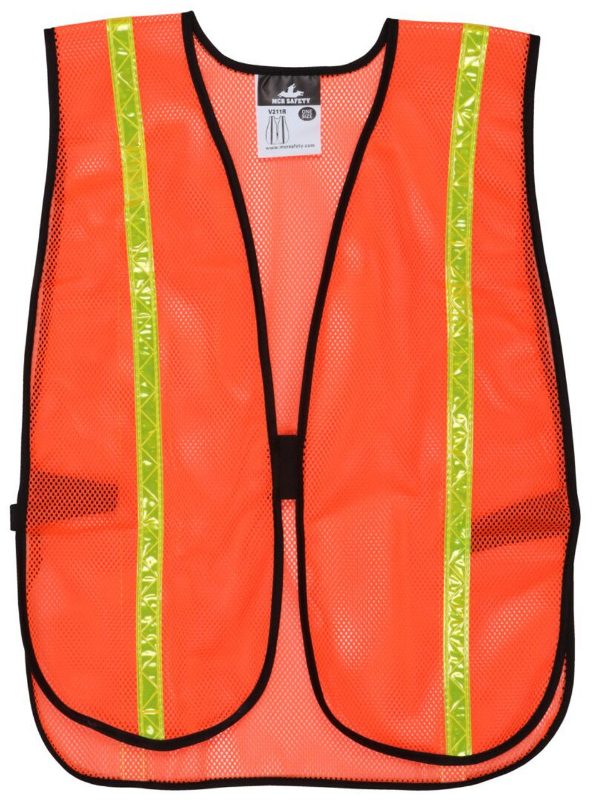 MCR Safety Garments Mesh Safety Vest, LF, 4 1/2" Ref L (WCCL2OFRL)