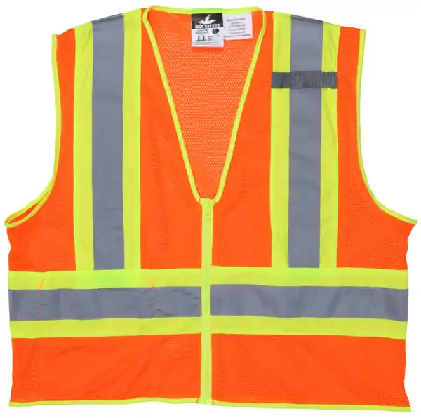 MCR Safety Garments Mesh Safety Vest, LF, 4 1/2" Ref M (WCCL2OFRM)
