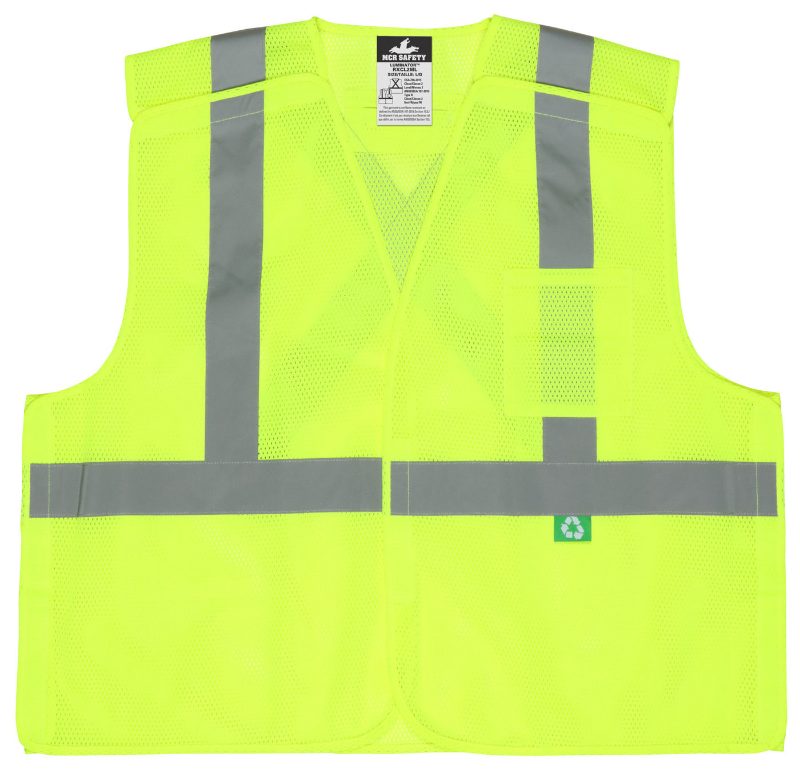 MCR Safety FR Garments Lime, Cl2, Fr Modacrylic Vest, X3 (FRMCL2LX3)