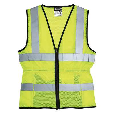 MCR Safety FR Garments Fr Modacrylic Vest,CL3,Mesh Lime M (FRMCL3MLM)
