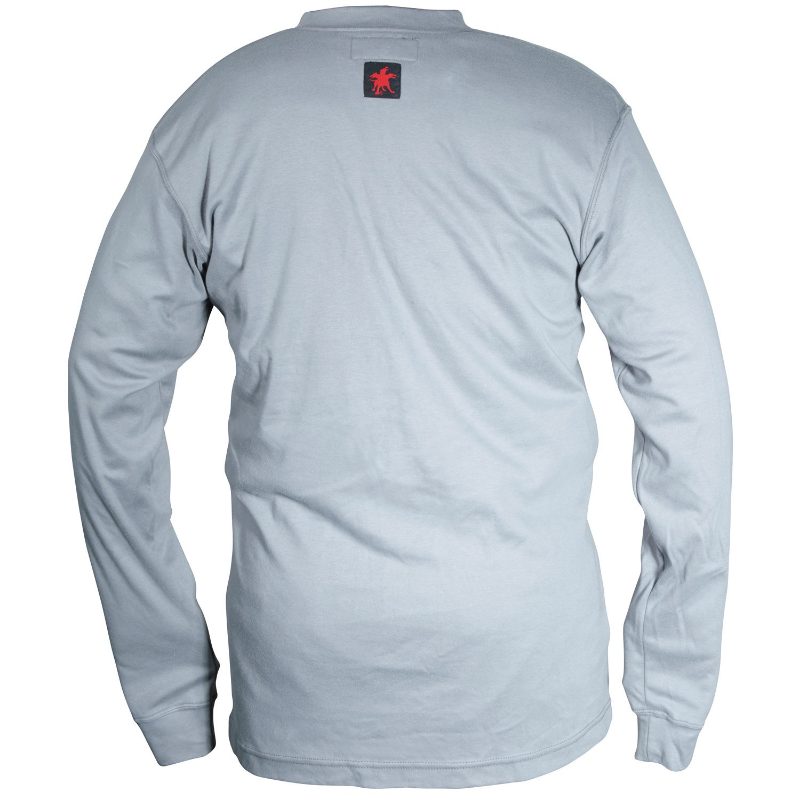 MCR Safety FR Garments FR Long Sleeve Henley Gray X4 (H1GX4)