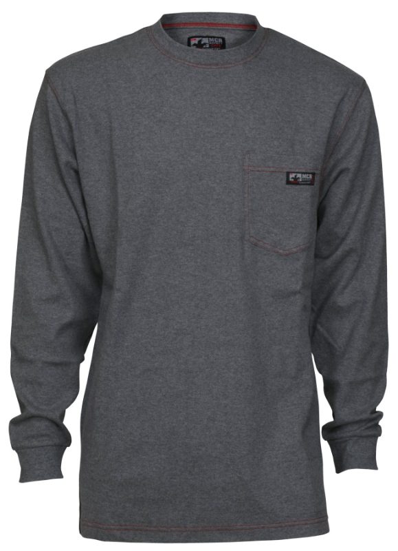 MCR Safety FR Garments FR Long Sleeve Shirt Gray M (LST1GM)