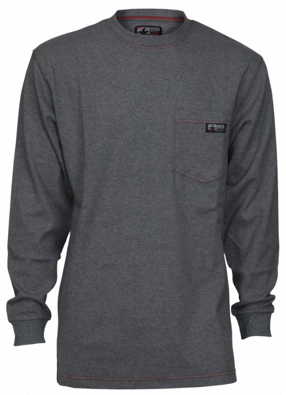 MCR Safety FR Garments FR Long Sleeve Shirt Gray X2 (LST1GX2)