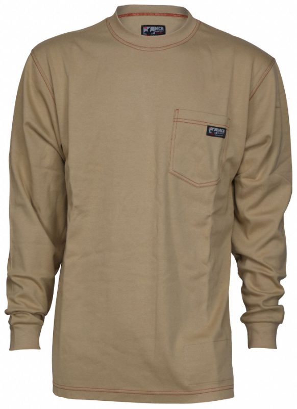 MCR Safety FR Garments FR Long Sleeve Shirt Tan M (LST1TM)