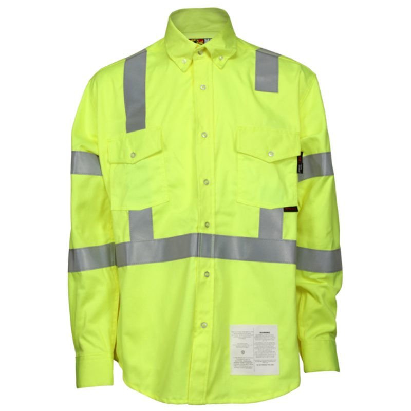 MCR Safety FR Garments FR Hi-Vis Class 3 Long Sleeve Work Shirt (S1CL3LX2T)