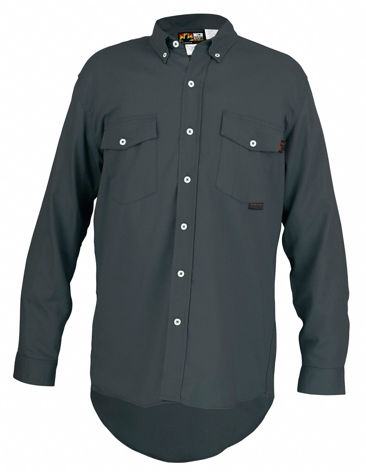 MCR Safety FR Garments FR Long Sleeve Work Shirt Gray L (S1GL)