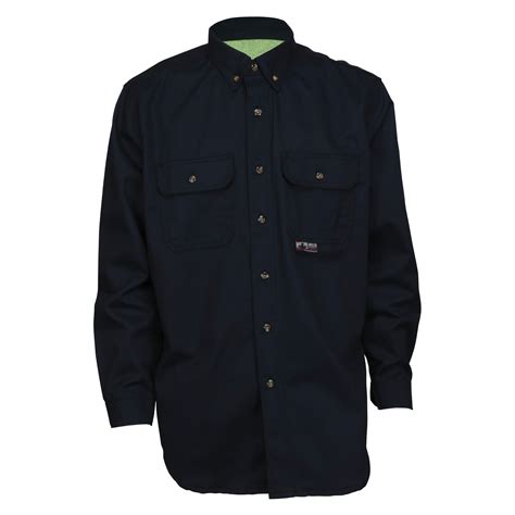 MCR Safety FR Garments FR Long Sleeve Work Shirt Navy M (S1NM)