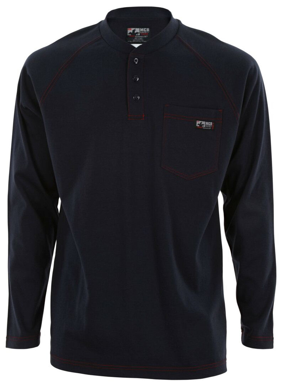 MCR Safety FR Garments FR Long Sleeve Work Shirt Navy XL (S1NXL)